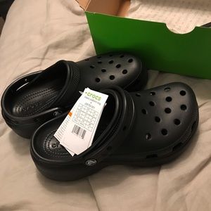 Womens black Crocs Classic Platform Clog